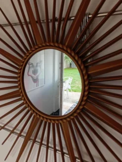 Grand miroir soleil chaty Vallauris 0,80 cm de diamètre.