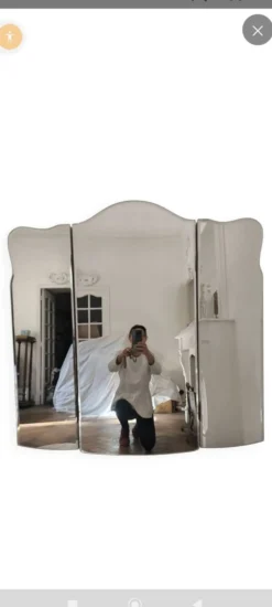 Grand miroir triptyque années 50