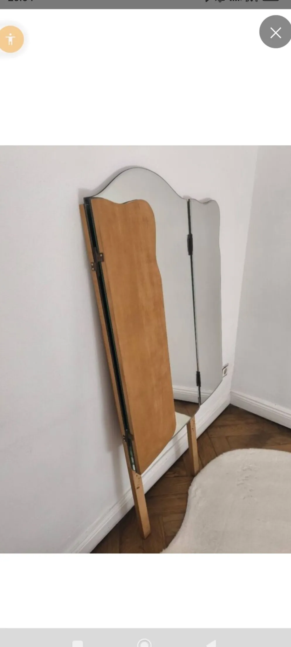 Grand miroir triptyque années 50