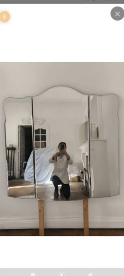Grand miroir triptyque années 50