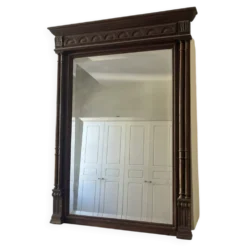 Grand miroir trumeau ancien en bois sculpté – style XIXe / néoclassiqu