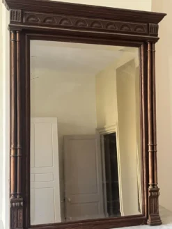 Grand miroir trumeau ancien en bois sculpté – style XIXe / néoclassiqu