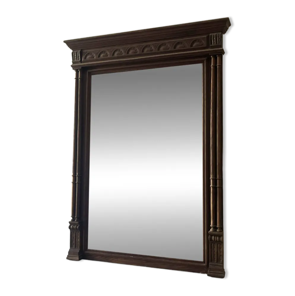 Grand miroir trumeau ancien en bois sculpté – style XIXe / néoclassiqu