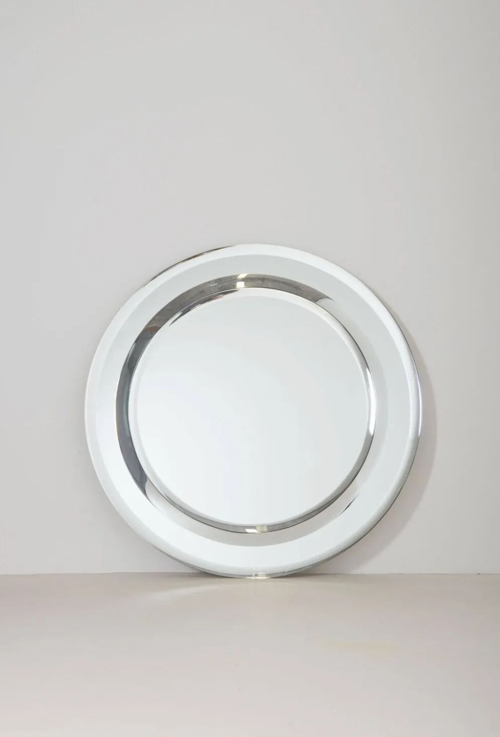 Grand miroir vintage avec bord à double facette