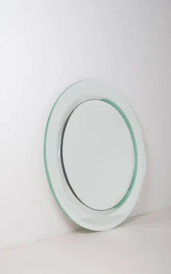 Grand miroir vintage avec bord à double facette