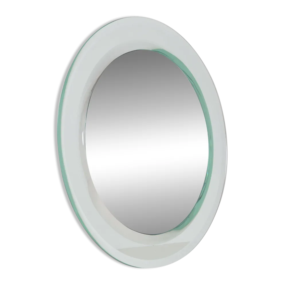 Grand miroir vintage avec bord à double facette