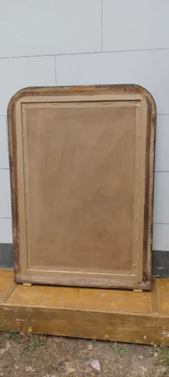 Grand miroir vintage dans le style des annees 1970 noir et dore 109 x79 cm