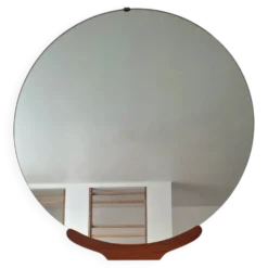 Grand miroir vintage rond 90cm, décoration rétro