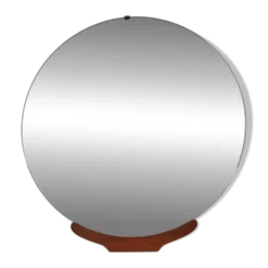 Grand miroir vintage rond 90cm, décoration rétro