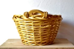 Grand panier de vannerie - Banne en bois tressé