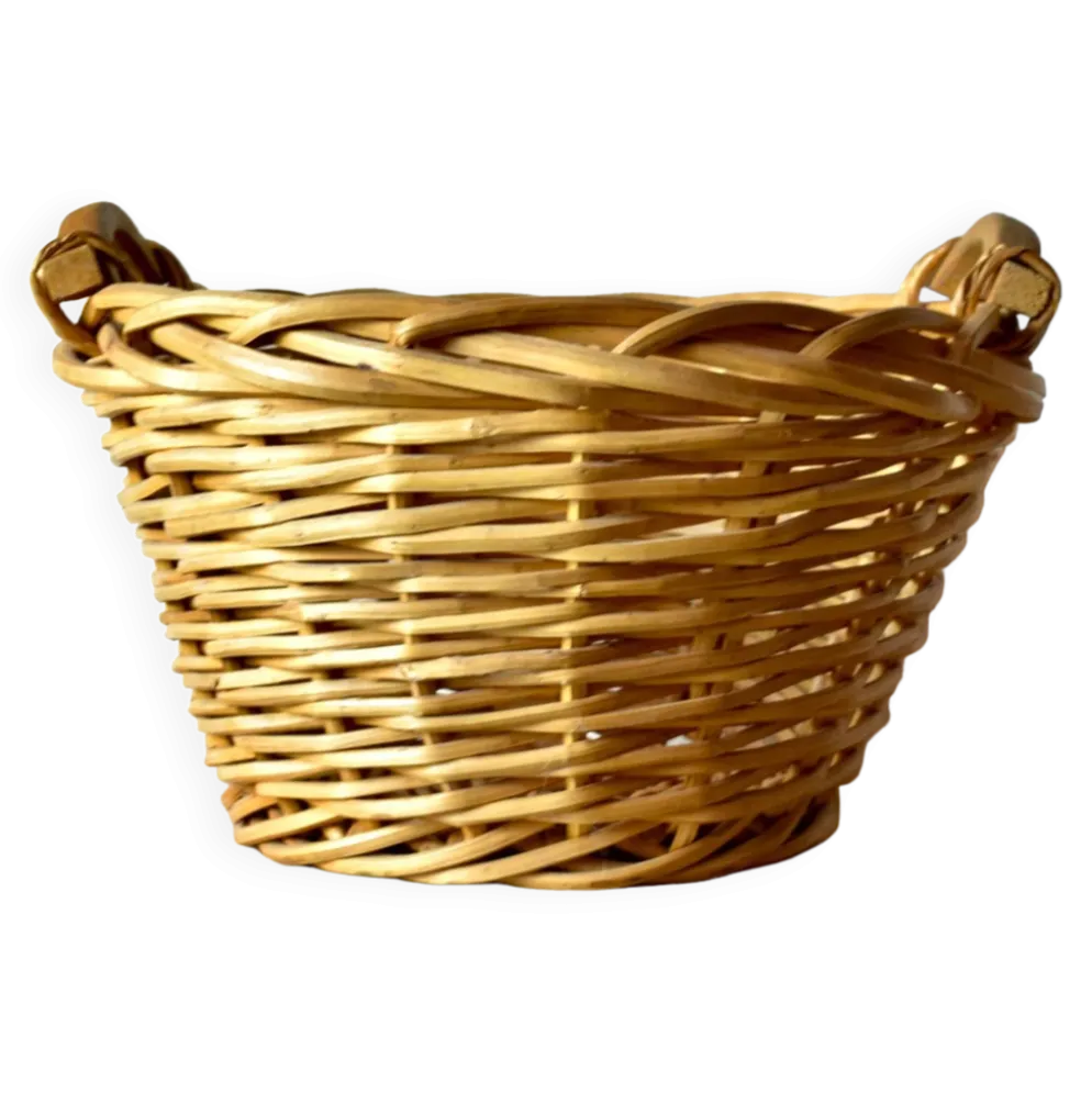 Grand panier de vannerie - Banne en bois tressé