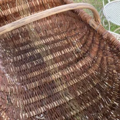 Grand panier en osier et fil de métal 58X36cm