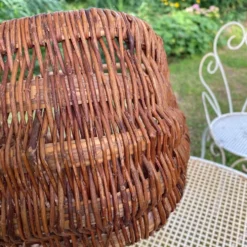 Grand panier en osier et fil de métal 58X36cm