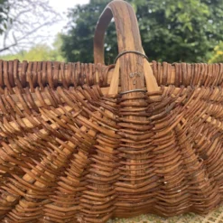 Grand panier en osier et fil de métal 58X36cm