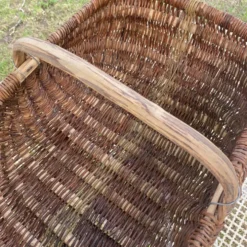 Grand panier en osier et fil de métal 58X36cm