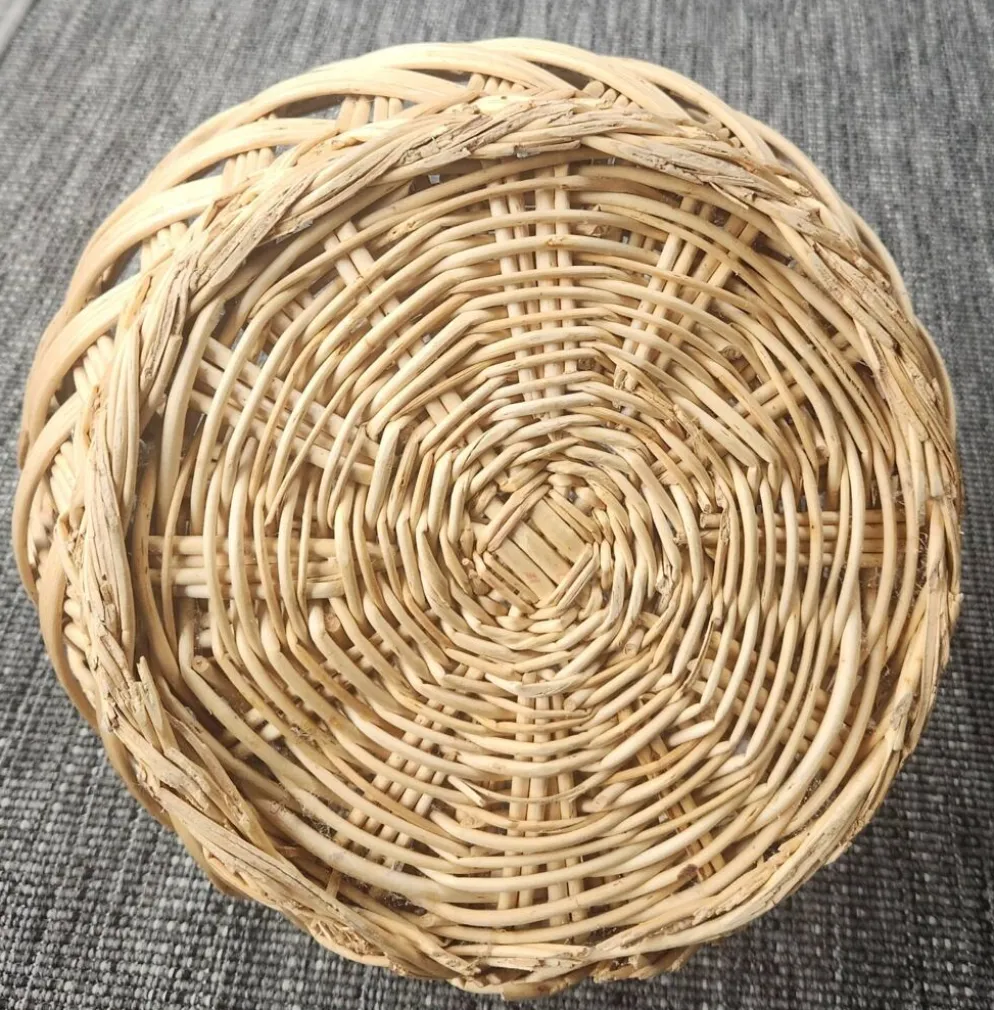 Grand panier en osier tressé main