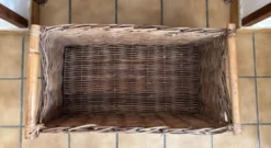 Grand panier en osier vintage ancien rétro