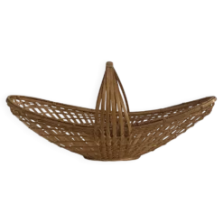Grand panier à fleur en rotin