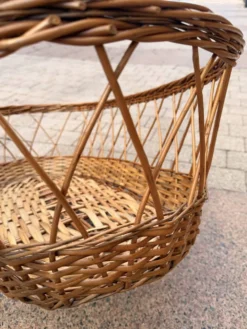 Grand panier oblongue en osier tressé