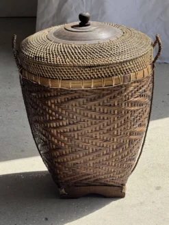 Grand panier traditionnel indonésien brun H60 D45