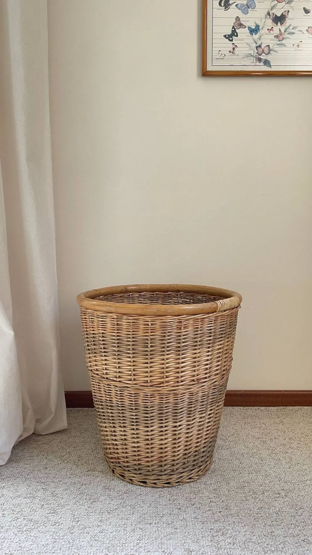 Grand PANIER Vintage OSIER Bois