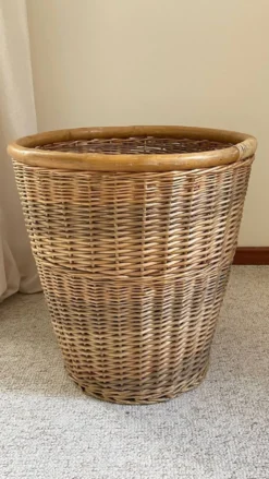 Grand PANIER Vintage OSIER Bois