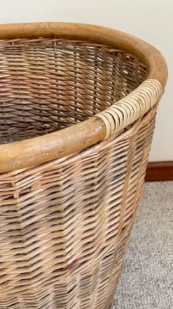 Grand PANIER Vintage OSIER Bois