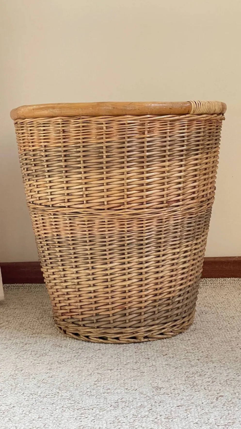 Grand PANIER Vintage OSIER Bois