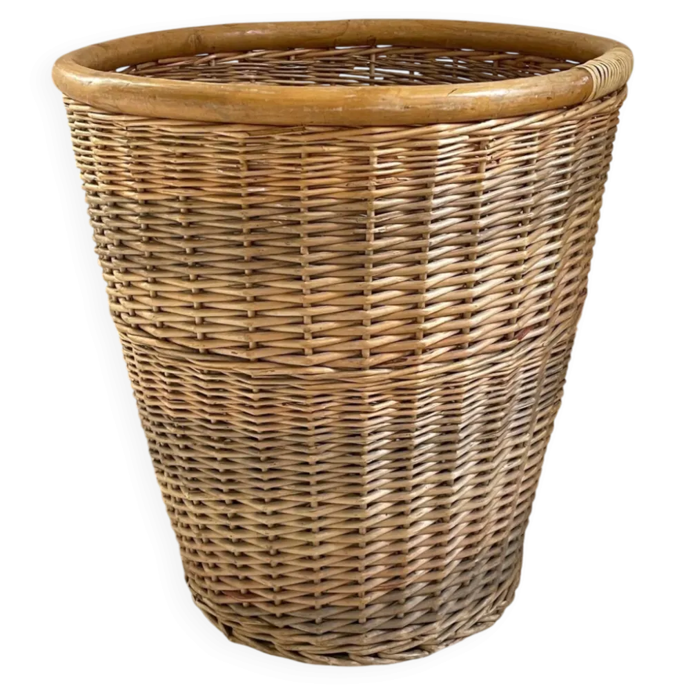 Grand PANIER Vintage OSIER Bois