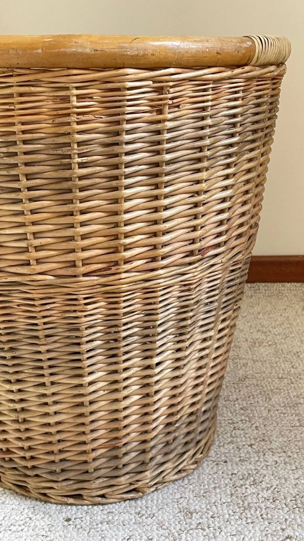 Grand PANIER Vintage OSIER Bois