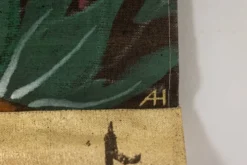 Grand panneau peint à l’acrylique sur toile de lin. Travail contemporain