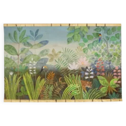 Grand panneau peint à l’acrylique sur toile de lin. Travail contemporain