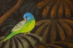Grand panneau peint à l’acrylique sur toile de lin. Travail contemporain
