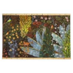 Grand panneau peint à l’acrylique sur toile de lin. Travail contemporain