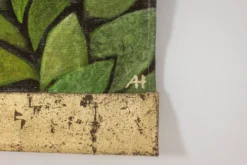Grand panneau peint à l’acrylique sur toile de lin. Travail contemporain