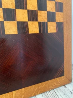 Grand plateau vintage de jeu de dame en bois
