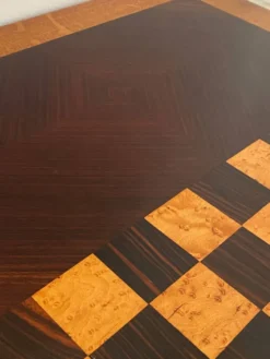 Grand plateau vintage de jeu de dame en bois