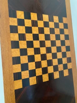 Grand plateau vintage de jeu de dame en bois