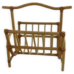 Grand porte revue rotin vintage années 1960 - 1970