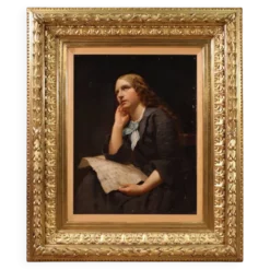 Grand portrait de dame peint au XIXe siècle