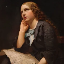 Grand portrait de dame peint au XIXe siècle