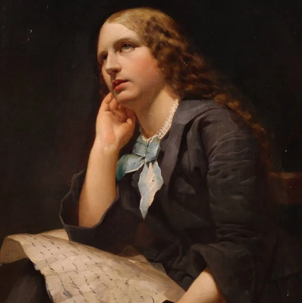 Grand portrait de dame peint au XIXe siècle