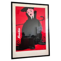 Grand poster original de Charlie Chaplin par Claudio Oliveira - Baťa, 1992