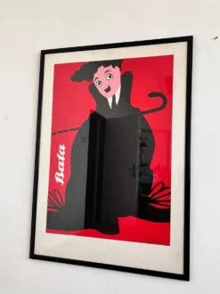 Grand poster original de Charlie Chaplin par Claudio Oliveira - Baťa, 1992