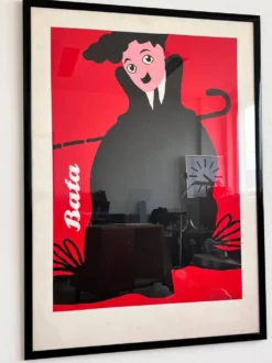 Grand poster original de Charlie Chaplin par Claudio Oliveira - Baťa, 1992