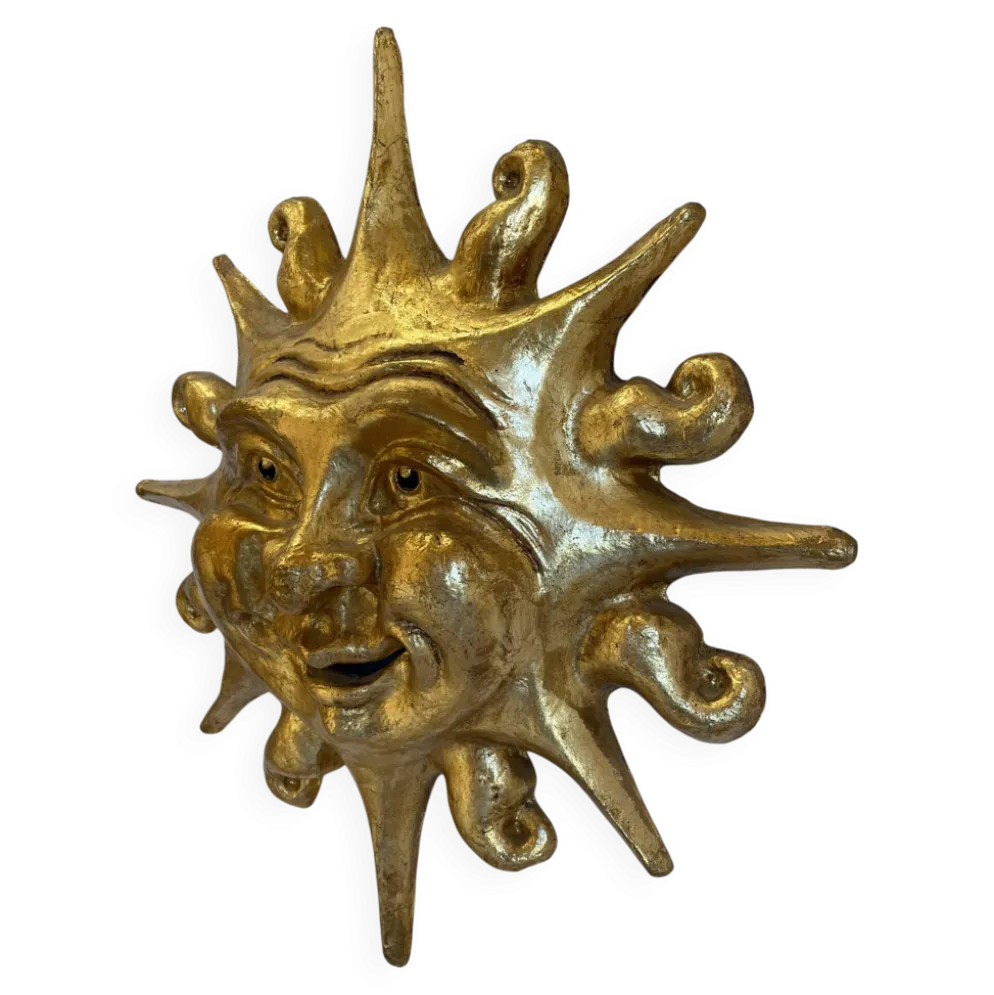 Grand soleil mural sculpté et doré - Artisanat d'art / La Venexiana Venise