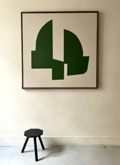 Grand tableau contemporain Formes Vertes Audrey Noel daté & signé