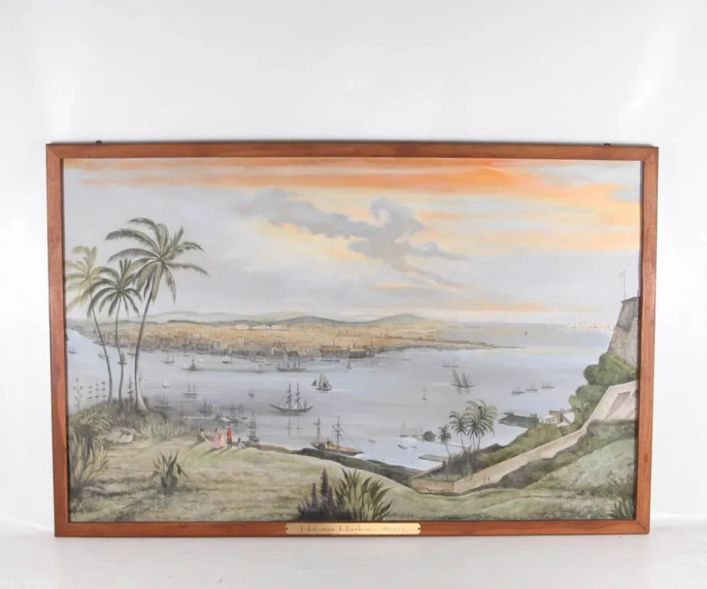 Grand tableau « le port de la Havane en 1890 »