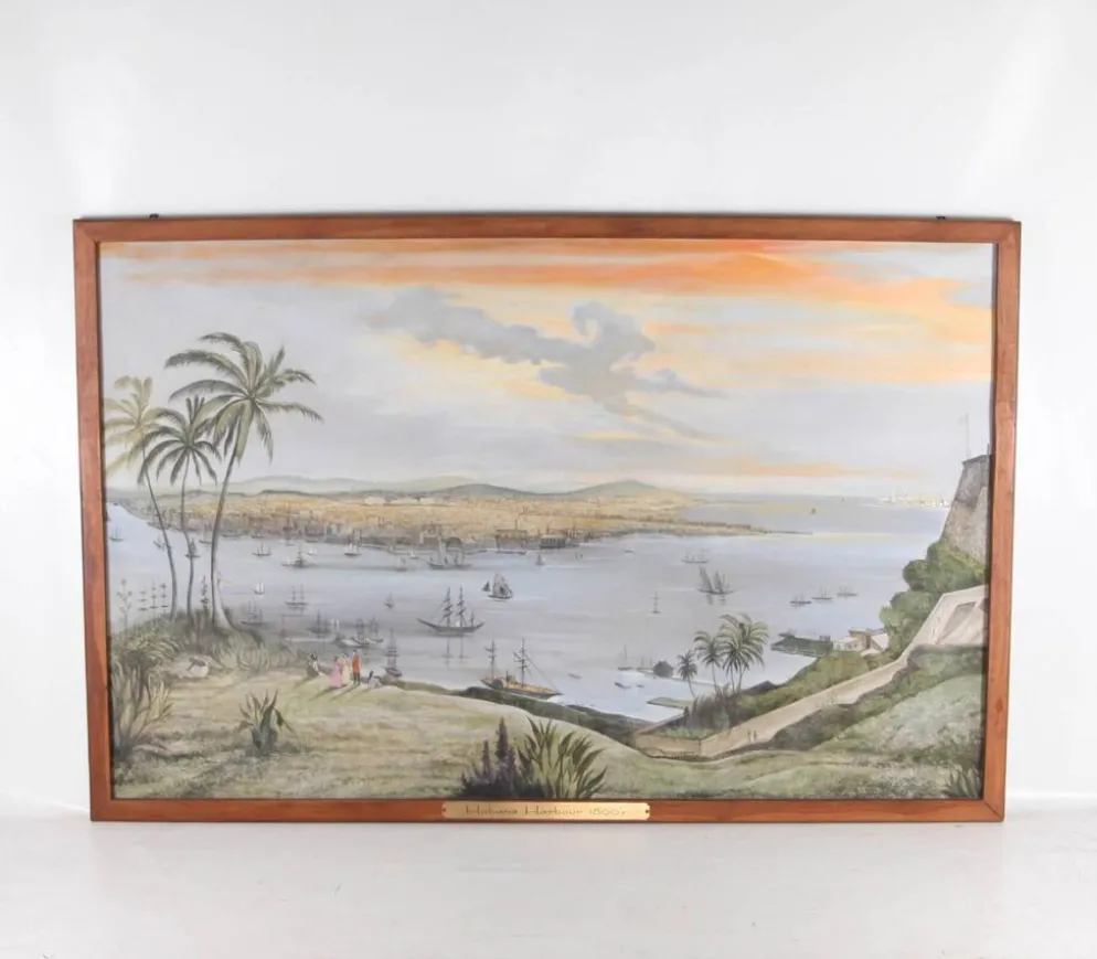 Grand tableau « le port de la Havane en 1890 »