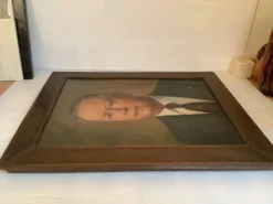 Grand tableau portrait d’homme huile sur toile signé